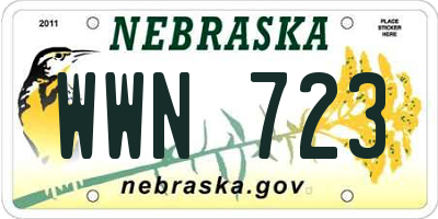 NE license plate WWN723