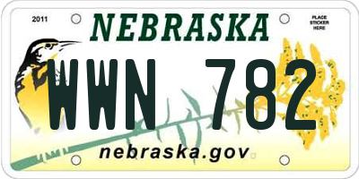 NE license plate WWN782