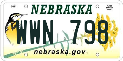 NE license plate WWN798