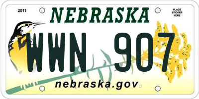 NE license plate WWN907