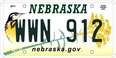 NE license plate WWN912