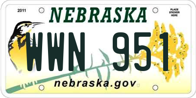 NE license plate WWN951