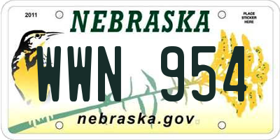 NE license plate WWN954