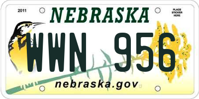 NE license plate WWN956