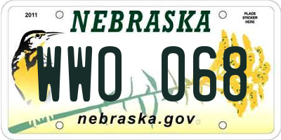 NE license plate WWO068