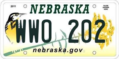 NE license plate WWO202