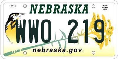 NE license plate WWO219