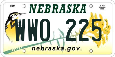 NE license plate WWO225