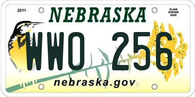 NE license plate WWO256