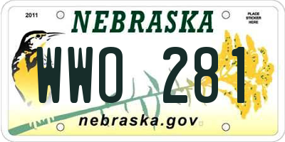 NE license plate WWO281