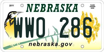 NE license plate WWO286