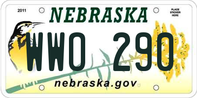 NE license plate WWO290