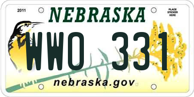 NE license plate WWO331