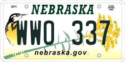 NE license plate WWO337