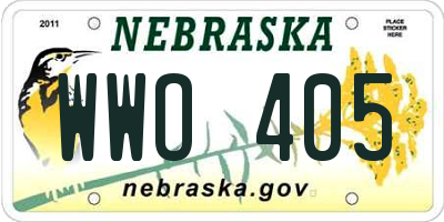 NE license plate WWO405