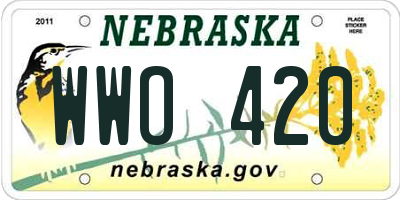NE license plate WWO420