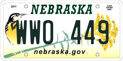 NE license plate WWO449