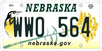 NE license plate WWO564