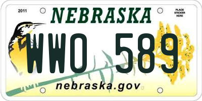 NE license plate WWO589