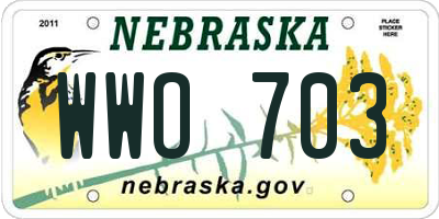NE license plate WWO703