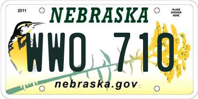 NE license plate WWO710