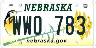 NE license plate WWO783