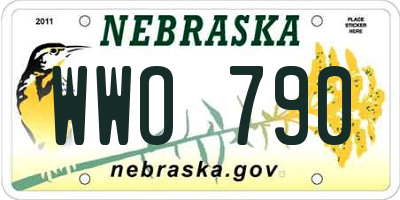 NE license plate WWO790