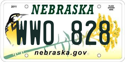 NE license plate WWO828
