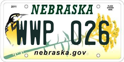 NE license plate WWP026