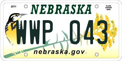 NE license plate WWP043