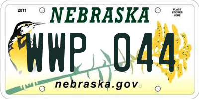 NE license plate WWP044