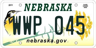 NE license plate WWP045
