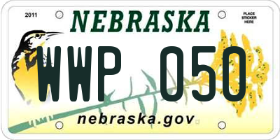 NE license plate WWP050