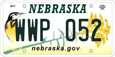 NE license plate WWP052