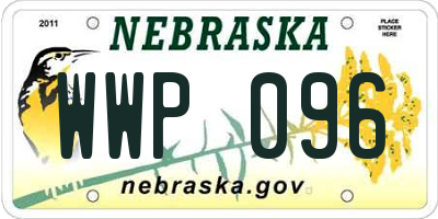NE license plate WWP096