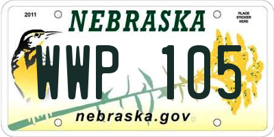NE license plate WWP105
