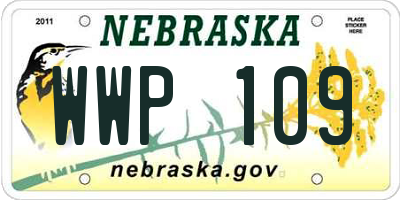 NE license plate WWP109