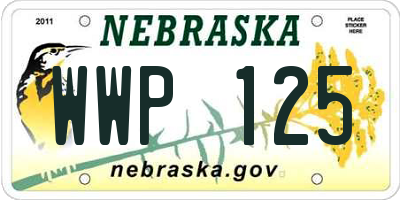 NE license plate WWP125