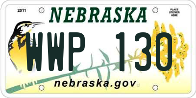 NE license plate WWP130