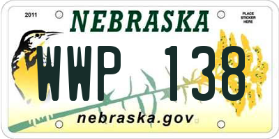 NE license plate WWP138