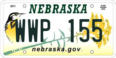 NE license plate WWP155
