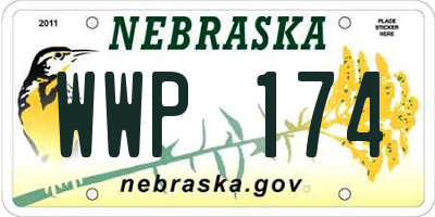 NE license plate WWP174