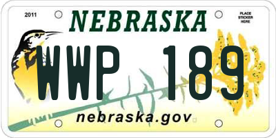 NE license plate WWP189