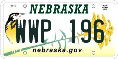 NE license plate WWP196