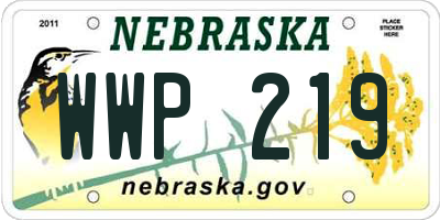 NE license plate WWP219