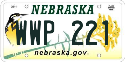 NE license plate WWP221