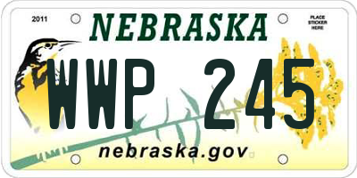 NE license plate WWP245