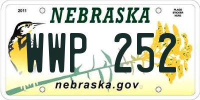 NE license plate WWP252