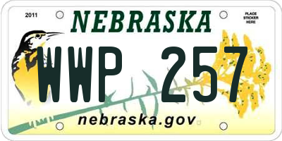 NE license plate WWP257