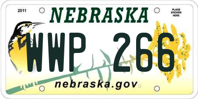 NE license plate WWP266